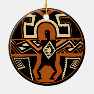 Ornamento De Cerâmica Mimbres Warrior
