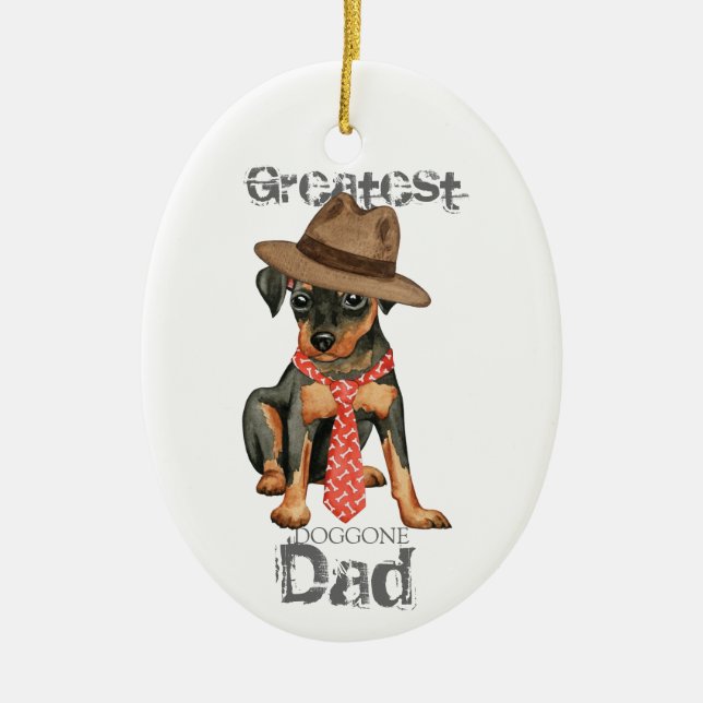 Ornamento De Cerâmica Min Pin Dad Ceramic Ornament (Frente)