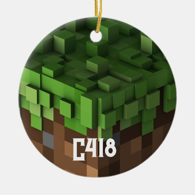 Ornamento De Cerâmica Minecraft C418 (Frente)