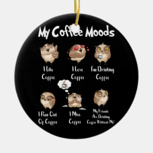 Ornamento De Cerâmica Minha Coruja De Café Para Amantes De Coruja E Caf