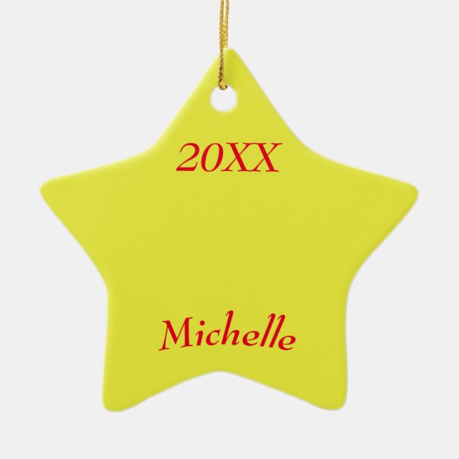 Ornamento De Cerâmica Minha Estrela de Natal - Mantenha-se (Frente)