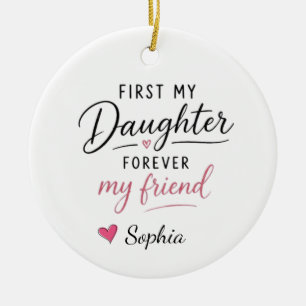 Ornamento De Cerâmica Minha Filha Para Sempre Minha Amiga Personalizada