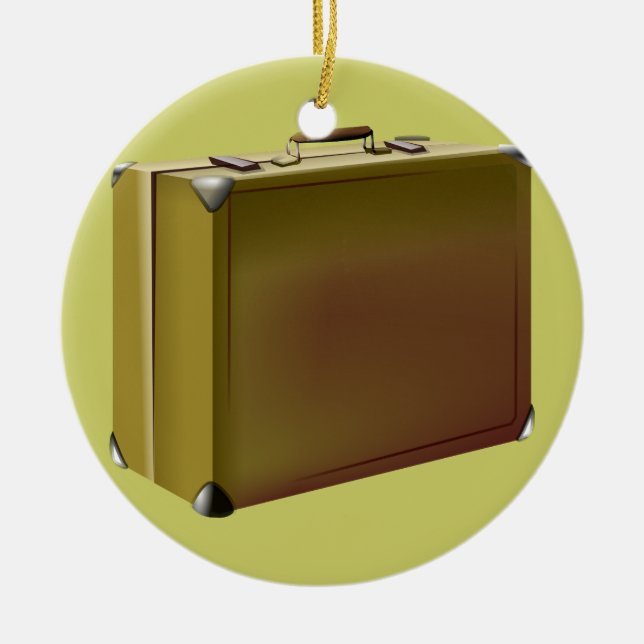 Ornamento De Cerâmica Minha mala de viagem é embalada! (Frente)