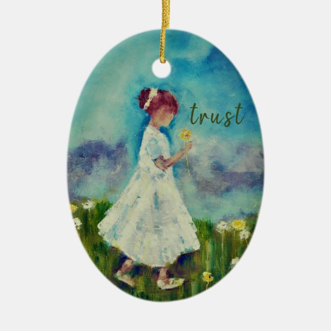 Ornamento De Cerâmica Minha Palavra: Confiança (Frente)