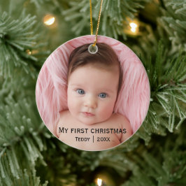 Ornamento De Cerâmica Minha primeira foto de natal