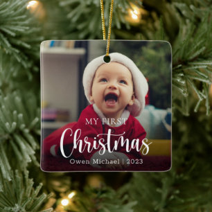 Ornamento De Cerâmica Minha Primeira Foto De Natal Novo Bebê