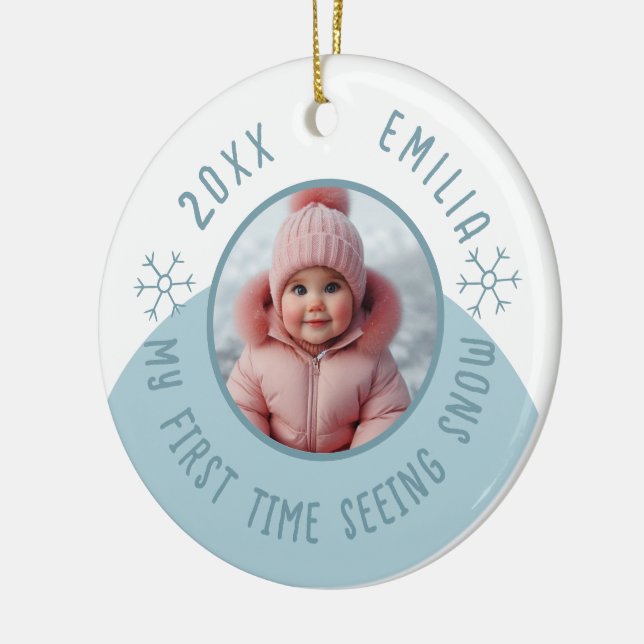 Ornamento De Cerâmica Minha primeira vez vendo fotos personalizadas da n (Esquerda)