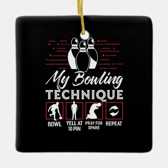 Ornamento De Cerâmica Minha técnica de Boliche (Frente)