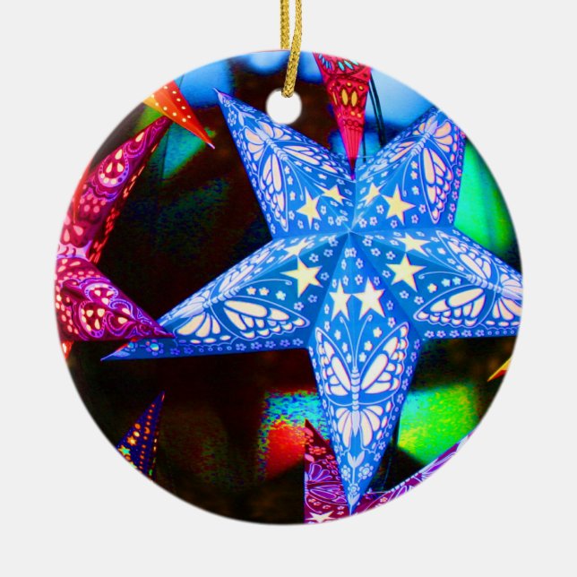 Ornamento De Cerâmica Minhas estrelas!  É quase Natal (Frente)
