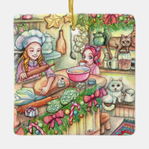 Ornamento De Cerâmica Mini cozinheiro chefe na cozinha