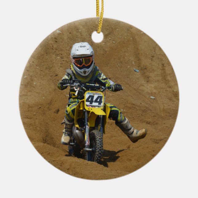 Ornamento De Cerâmica Mini motocross (Frente)