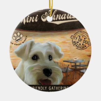 Ornamento De Cerâmica Mini Schnauzer do café