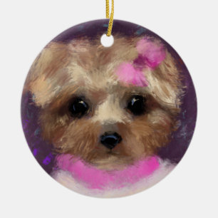 ORNAMENTO DE CERÂMICA MINI YORKIE POO