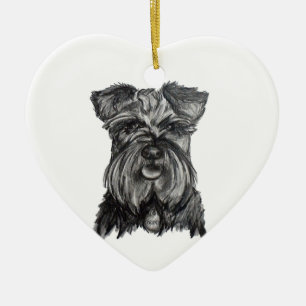 Ornamento De Cerâmica Miniatura - alemão Schnauzer