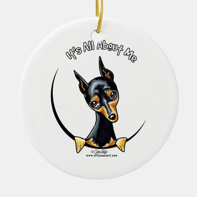 Ornamento De Cerâmica Miniatura Pinscher IAAM (Frente)