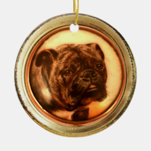 Ornamento De Cerâmica MINIATURE DOG PORTRAITS Buldog