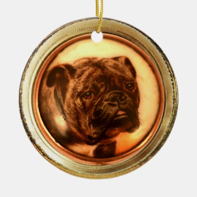 Ornamento De Cerâmica MINIATURE DOG PORTRAITS Buldog (Frente)