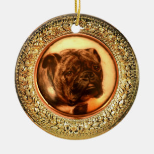 Ornamento De Cerâmica MINIATURE DOG PORTRAITS Buldog