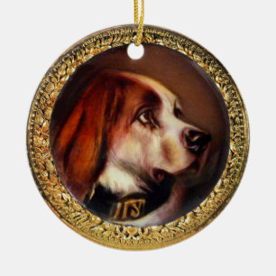 Ornamento De Cerâmica MINIATURE DOG RETRATA Sangue