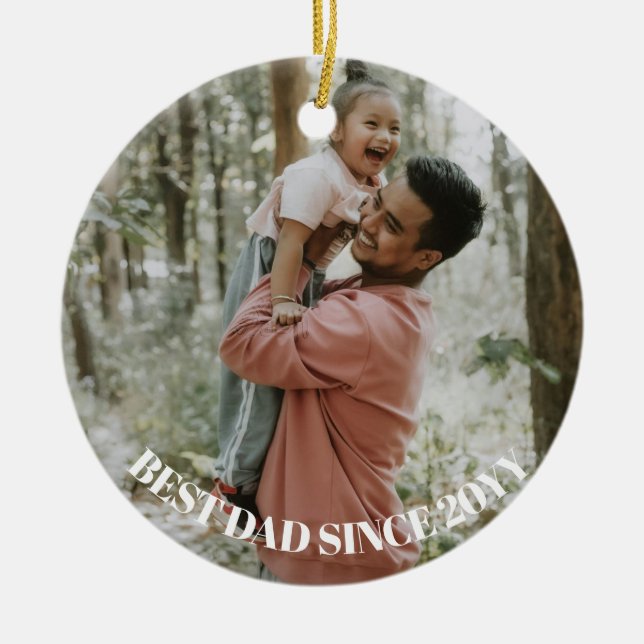 Ornamento De Cerâmica Mínima Uma Foto (Frente)