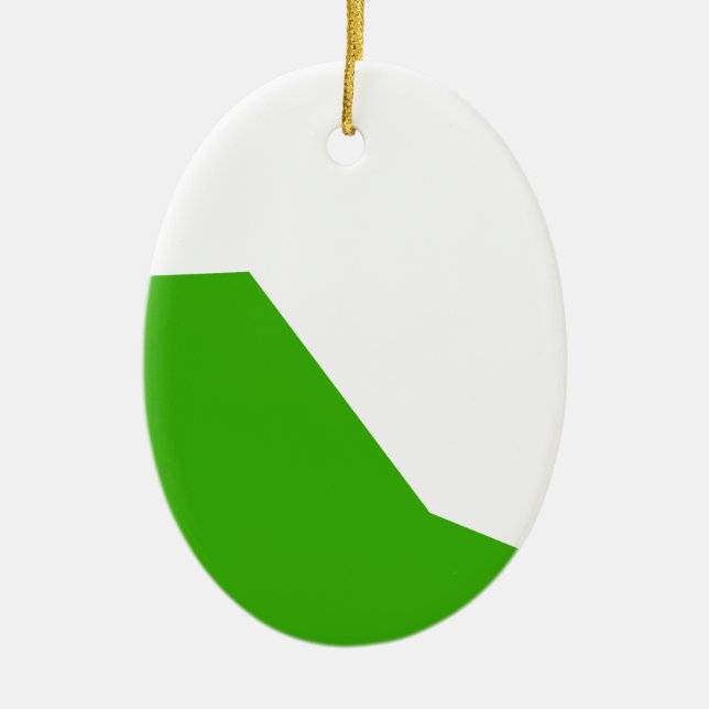 Ornamento De Cerâmica Minimalismo branco verde (Frente)