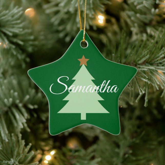 Ornamento De Cerâmica Minimalist Christmas ornament  (Árvore)