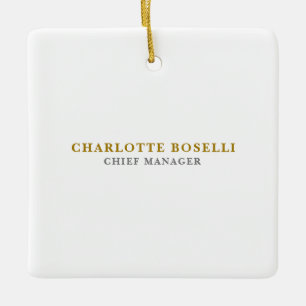 Ornamento De Cerâmica Minimalista Clássico Cor Dourada Profissional