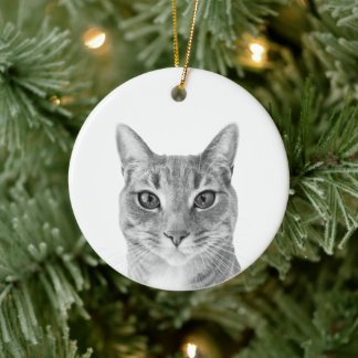 Ornamento De Cerâmica Minimalista Crie Seu Próprio Pet Foto Personalizad