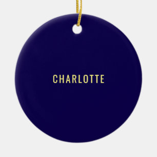 Ornamento De Cerâmica Minimalista Nome de Cor Azul Clássico Profissional