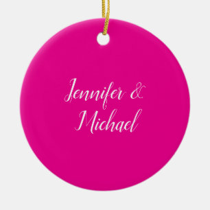 Ornamento De Cerâmica Mínimo de Tendência Simples, Rosa Quente Simples