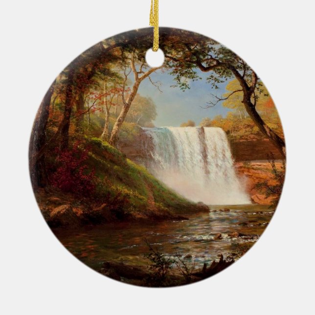 Ornamento De Cerâmica Minnehaha Falls, arte de Albert Bierstadt, (Traseira)