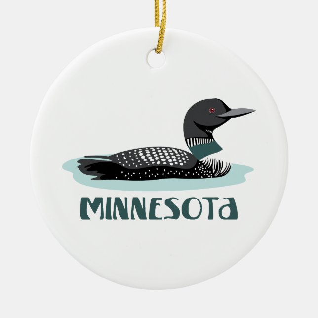 Ornamento De Cerâmica Minnesota Loon (Frente)