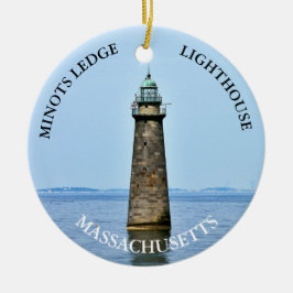Ornamento De Cerâmica Minots Ledge Lighthouse Massachusetts Ornament