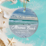Ornamento De Cerâmica Miramar Beach Flórida Belo Natal de Vacinação<br><div class="desc">Bonito presente de Enfeites de natal Miramar Beach Florida. Fotografia linda da costa esmeralda dos sandppers na borda do oceano ondas na areia. Bonito guarda costeira de Destin no verão.</div>
