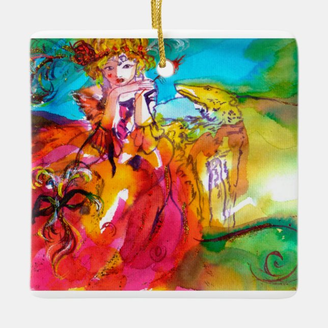 Ornamento De Cerâmica MIRANDOLINA  / Venetian Carnival Masks (Frente)