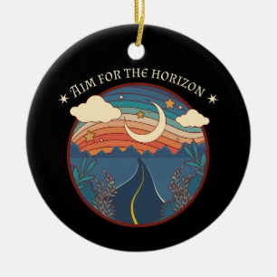 Ornamento De Cerâmica Mire para o horizonte viagem natureza viagem de ca