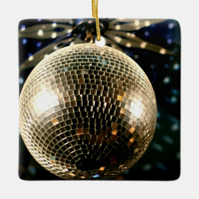 Ornamento De Cerâmica Mirrored Disco Ball 3 (Frente)