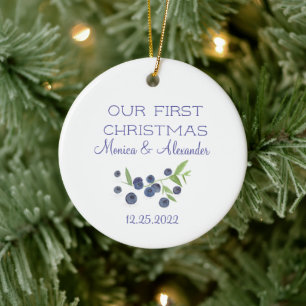 Ornamento De Cerâmica Mirtilos Frutas de Mirtilo Casamento Natal