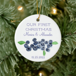 Ornamento De Cerâmica Mirtilos Frutas de Mirtilo Casamento Natal