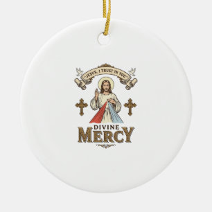 Ornamento De Cerâmica Misericórdia Divina Jesus Gravura Vintage Camisa R