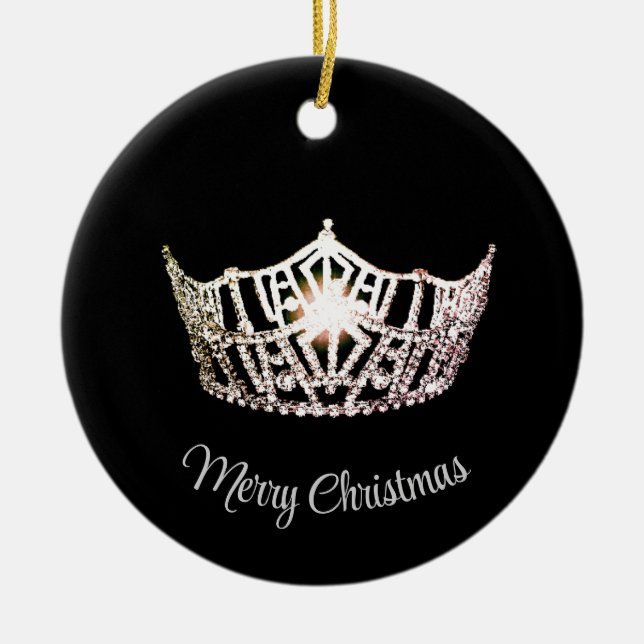 Ornamento De Cerâmica Miss America Style Crown Ornament (Frente)