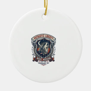 Ornamento De Cerâmica Missão Noturna Patriótica Lobo Patriota Militar In