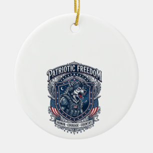 Ornamento De Cerâmica Missão Noturna Patriótica Patriota Lobo Militar In