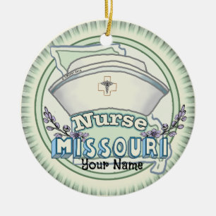 Ornamento De Cerâmica Missouri Nurse