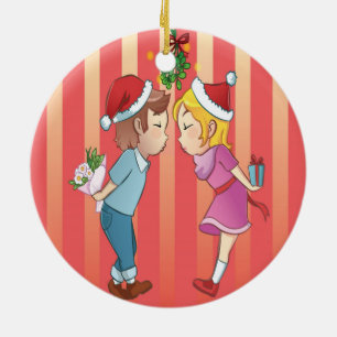 Ornamento De Cerâmica Mistletoe Christmas