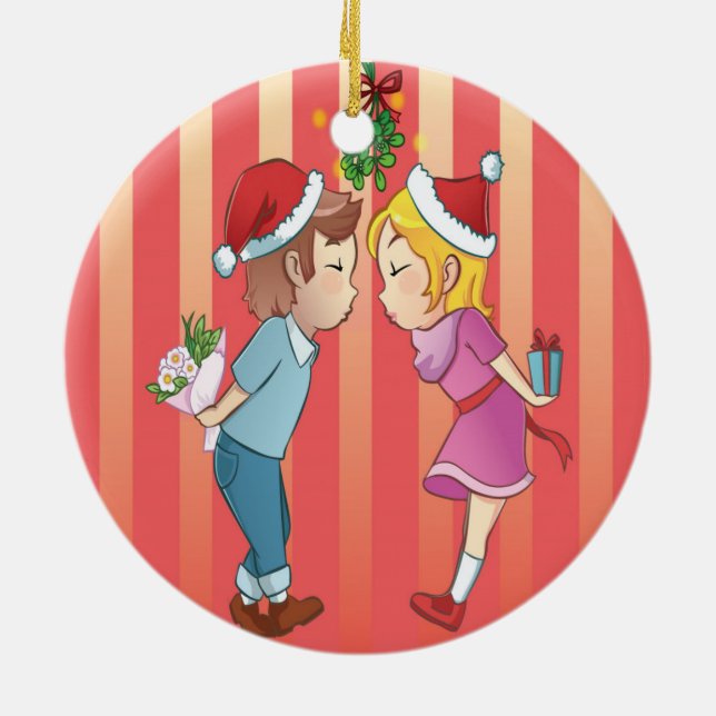 Ornamento De Cerâmica Mistletoe Christmas (Traseira)