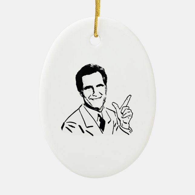 Ornamento De Cerâmica Mitt Romney de fala (Frente)