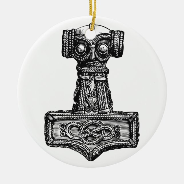 Ornamento De Cerâmica Mjolnir: O martelo do Thor (Frente)