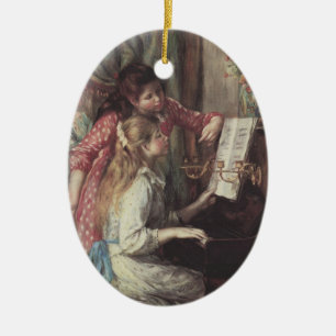 Ornamento De Cerâmica Moças ao Piano por Pierre Renoir