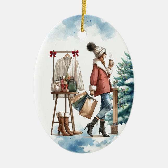Ornamento De Cerâmica Moda de Compras em Boutique Personalizada (Frente)